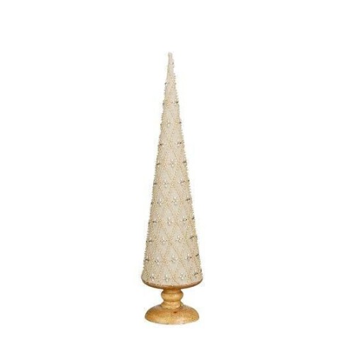 ALBERO DECORATO BIANCO PERLINE H.55